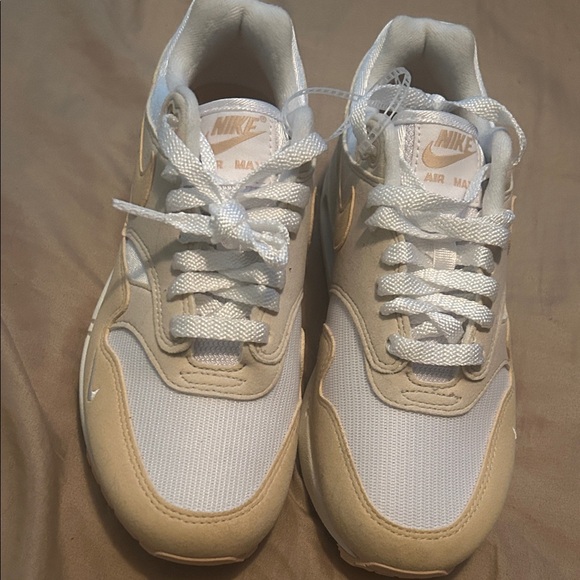 Nike Air Max White and Cream Sneakers - Picture 1 of 3